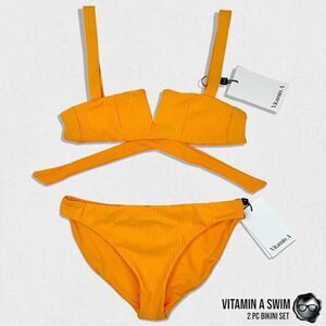 VITAMIN A SWIM ICED MANGO BIKINI SET 2 PC SWIMSUIT KAYA TOP + MIDORI BOTTOM NEW